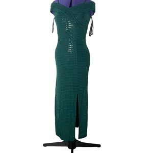 Alexa B Nite green sparkle long dress size 4
